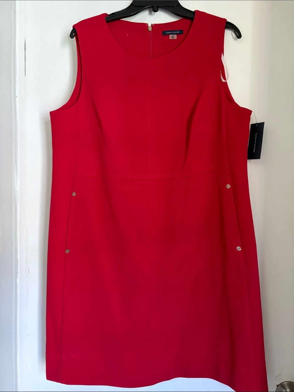 Tommy Hilfiger Red Sleeveless Shift Dress Top